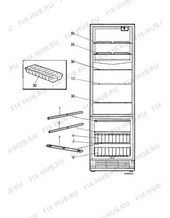 Взрыв-схема холодильника Electrolux TR1421 - Схема узла C10 Interior